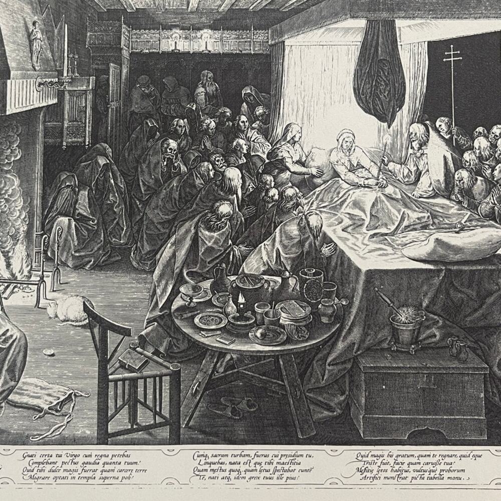 Pieter Bruegel, Death of the Virgin, Engraving, Print, Bookplate ~ 241229-WH 70